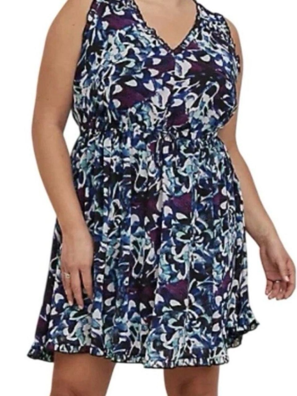 Torrid Mini Ruffle Trim Chiffon Floral Dress – Size 2